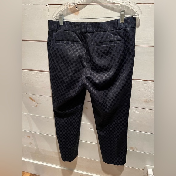 Banana Republic navy blue Hampton Pants size 10, EUC, elegant, dressy, checkered - Picture 3 of 10